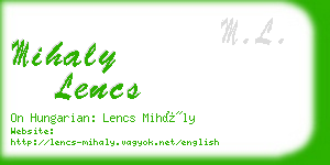 mihaly lencs business card